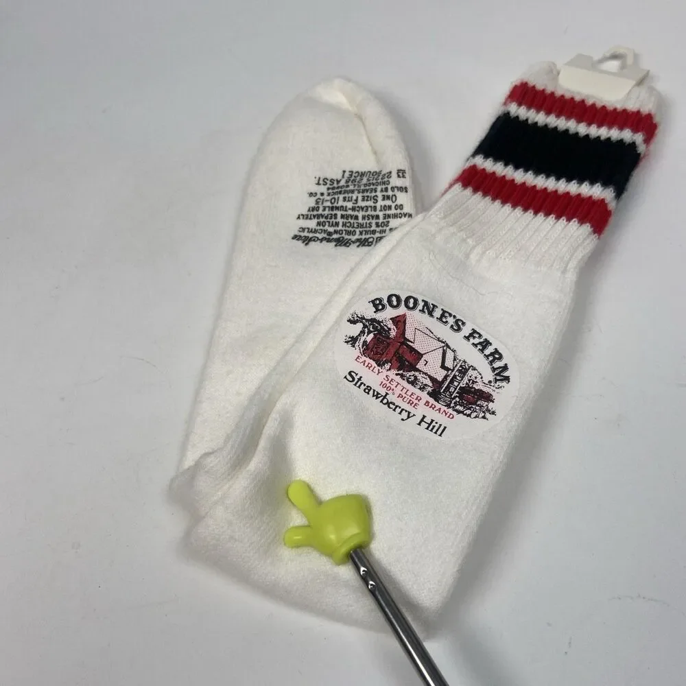Vintage Sears Boone's Farm Strawberry Hill Tube Socks Late 70 Large 10-13